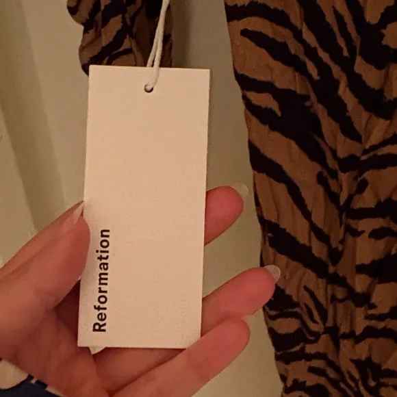 Reformation Tiger Stripe Long Sleeve Dress - Picture 4 of 6